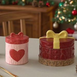 Knitted texture heart candle jar resin molds for DIY sweater style gift box making