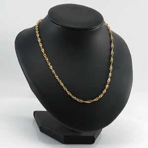 Water Wave Chain Necklace Stainless Steel 18K Gold Plated Twisted Rope Minimalist Elegant Jewelry For Women