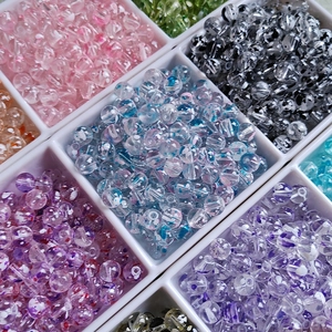Round Glass Loose Beads Floating Flower Pattern Lampwork DIY Jewelry Making Accessories Bracelet Necklace Components