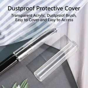 Clear acrylic dust-proof cover for silicone eyelash brushes and makeup tools