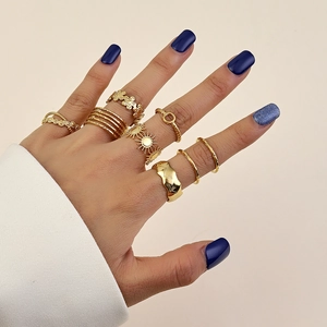 Minimalist Alloy Geometric Hollow Open Adjustable Rings For Women French Personal Style Gold Silver Plated Finger Jewelry Gift