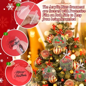 Detail showing the DIY process of peeling protective film from clear acrylic ornaments