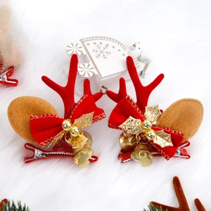 Weihnachten Rentier Geweih Haarspangen Mit Glocken Schleife Pilz Für Kinder Damen Festliche Party Dekorationen Haarschmuck