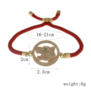 Tableau des tailles d'un bracelet tête de léopard rouge, circonférence de 16-21cm
