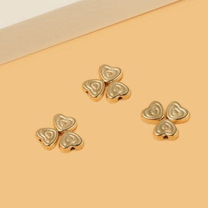 Golden heart-shaped CCB loose beads for DIY jewelry making handmade necklace bracelets