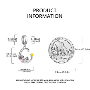 Detailed measurement of DIY heart charm pendant showing precise height and width in inches