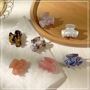 Mini Hair Claw Clips Acetate Marble Leopard Print Resin Small Hair Clamps Fashion Hair Styling Accessories For Women