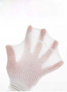 Macro shot of white mesh kids socks showing breathable and high elastic fabric texture