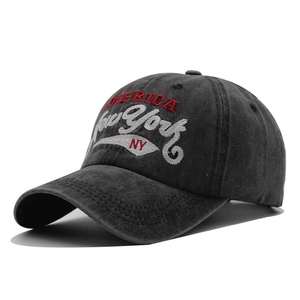 Vintage America New York NY Embroidered Washed Cotton Baseball Cap Adjustable Distressed Dad Hat