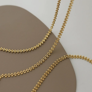 Minimalist French Choker Necklace Stainless Steel 18K Gold Plated Wheat Cube Sphere Geometric Short Clavicle Chain For Women