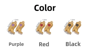 Detailed size view of colorful cowboy boot charms with star patterns for DIY jewelry