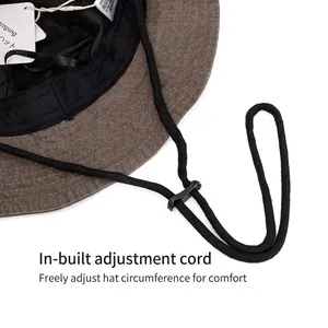 Chapeau de pêcheur ajustable avec cordon de serrage pour protection solaire 56-58cm
