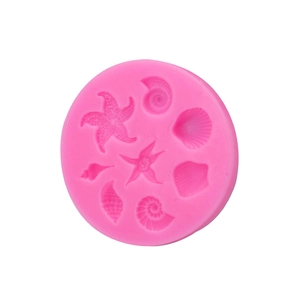 Stampo in silicone rosa con varie forme di stelle marine e conchiglie per decorazioni fai-da-te