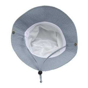 Quick-dry mountain print sun hat with breathable mesh lining and adjustable chin strap