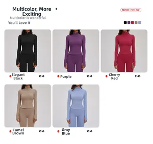 Schlanke Yoga-Jacke mit Stehkragen und Reißverschluss in fünf Trendfarben