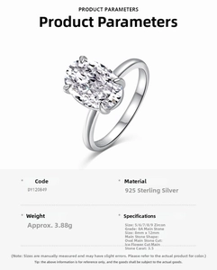 Macro view of S925 sterling silver ring showing internal hallmark and 3.5ct oval stone