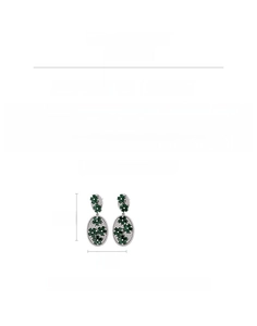Detail view of vintage flower earrings with size dimensions 5.5cm by 2.2cm and zircon stones