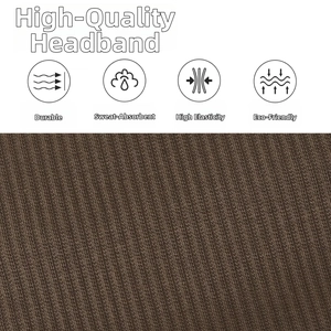 Macro view of ribbed fabric texture for brown elastic sweat-absorbent fitness headband