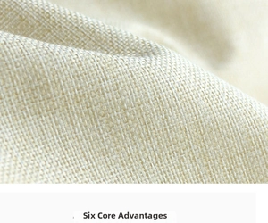 Macro shot of high-quality thick linen fabric texture with dense weave for DIY painting