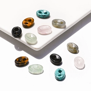 Natural Tiger Eye and Rose Quartz oval beads for DIY crystal necklace components