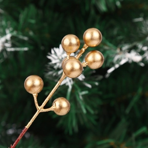 Artificial Berry Branches Christmas Tree Decoration Foam Glitter Flocked Berries Floral Picks Festive Ornament