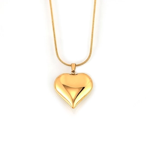 Minimalist Titanium Steel Heart Pendant Necklace Fashion Gold Snake Bone Chain Geometric Jewelry For Women Commute Daily Gift