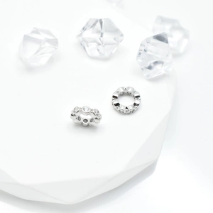 Silver micro-pave cubic zirconia wave rings jewelry making accessories on white stone
