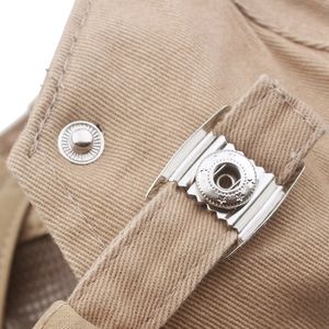 Adjustable khaki cotton beret with premium star buckle and metallic snap fastener