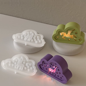 Cloud-shaped unicorn resin mold and glowing decorative silicone craft set for DIY lamps