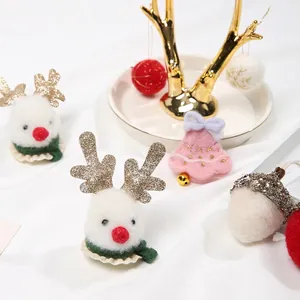 Christmas wool felt reindeer and bell ornaments for holiday tree and home decorations
