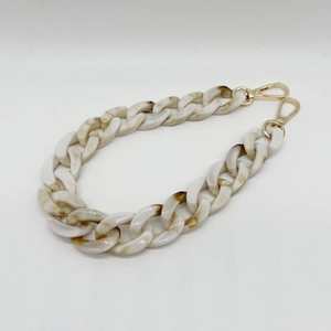 Acrylic chunky marble resin chain with gold lobster clasps for bags and accessories