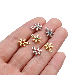 Mini ciondoli a fiocco di neve con strass per la creazione di gioielli fai da te