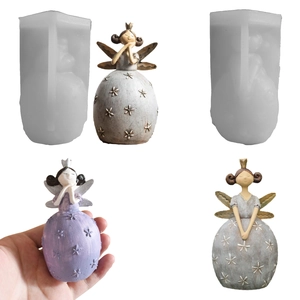 Angel Fairy Girl Silicone Mold For DIY Candle Resin Plaster Soap Making Garden Fairy Statues Home Decor Ornaments