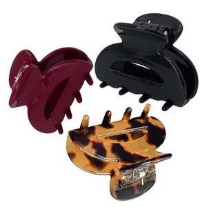 Pince à Cheveux en Acétate Française Imprimé Léopard Maillard Barrette à Cheveux Femme Minimaliste Durable Élégante Accessoires Cheveux