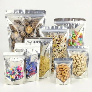 Sacchetti stand-up in alluminio argento con finestra per alimenti e prodotti cosmetici