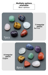 Detailed comparison of 7pcs and 8pcs natural irregular crystal chakra stone sets