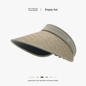 Women Large Brim Sun Hat Empty Top Visor UPF 50 UV Protection Foldable Breathable Woven PVC Summer Travel Outdoor Beach