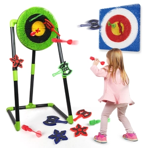 Kids target throwing set with dartboard and axes for indoor and outdoor sports games