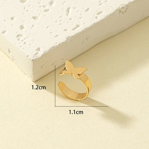 Golden butterfly non-pierced nose ring detail with dimensions 1.2cm height and 1.1cm width