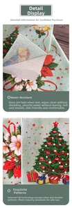 Macro shot of durable Christmas tree napkins showing soft texture and colorfast ink