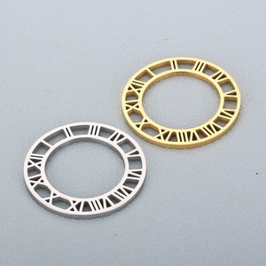 Hollow Round Roman Numeral Pendant Stainless Steel DIY Jewelry Accessory For Necklace Making Fashion Style