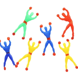 Set of 6 sticky wall climber toys in diverse colors for educational children play