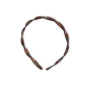Minimalist tortoiseshell and light blue twisted acetate hairband for women