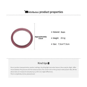 Detail view of red resin geometric bangle showing 20.1g weight and 7.5cm diameter size