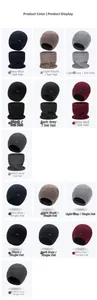 Winter knit beanie and neck warmer set with sport label available in seven diverse colors