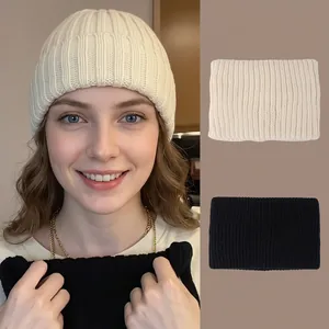 Fashion Knitted Headband Ribbed Wide Hairband Elastic Sports Hair Wrap For Face Washing Accessories For Women