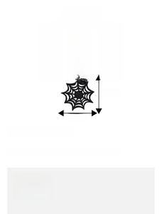 Detailed view of black non-woven spider web coasters with 14cm x 13.2cm dimensions