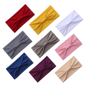 Set of 9 colorful cotton yoga headbands in red yellow pink and blue for women sport