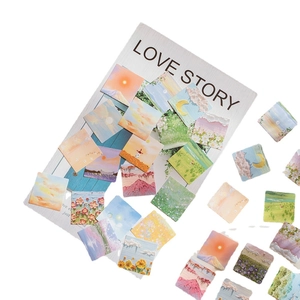 Autocollants esthétiques rose style musique pour scrapbooking avec motifs paysages