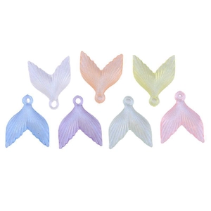 Luminous acrylic mermaid tail charms with glitter and iridescent finish for DIY crafts